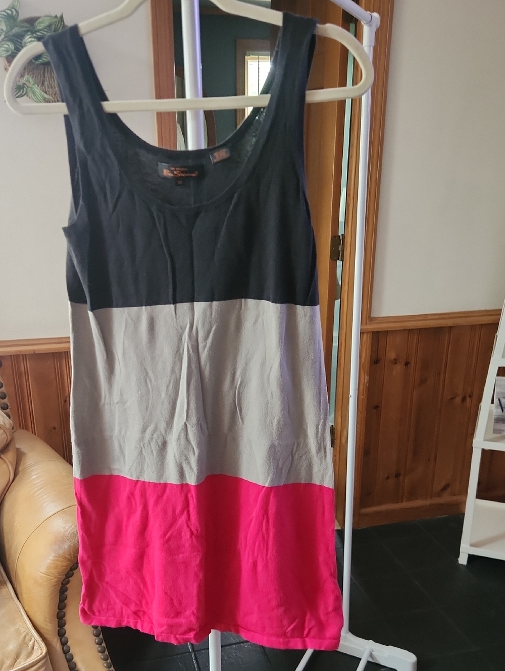 Ben Sherman Colorblock Midi Dress in Black, Gray, Pink